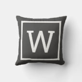 おしゃれなモノグラム グレー クッション (裏面)