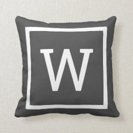 おしゃれなモノグラム グレー クッション