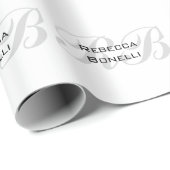 おしゃれなモノグラム ネームイニシャル シンプル お洒落 ラッピングペーパー (ロールコーナー)