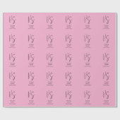 おしゃれなモノグラム プロフェッショナル ライトピンク ラッピングペーパー (フラット)