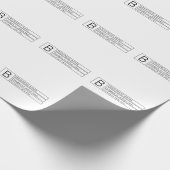 おしゃれなモノグラム & 企業名（またはその他のテキスト） ラッピングペーパー (角)