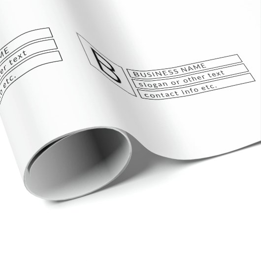 おしゃれなモノグラム & 企業名（またはその他のテキスト） ラッピングペーパー (ロールコーナー)