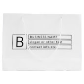 おしゃれなモノグラム & 企業名（またはその他のテキスト） ラージペーパーバッグ (裏面)