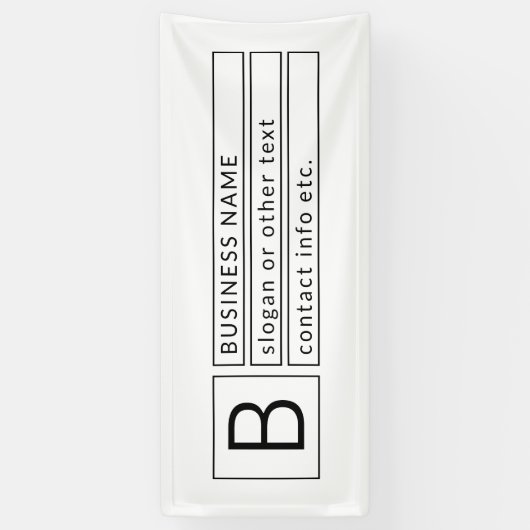 おしゃれなモノグラム & 企業名（またはその他のテキスト） 横断幕 (縦)