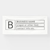 おしゃれなモノグラム & 企業名（またはその他のテキスト） 横断幕 (横)