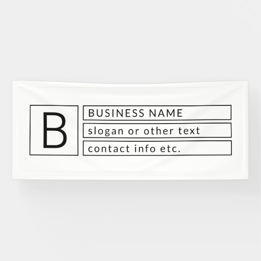 おしゃれなモノグラム & 企業名（またはその他のテキスト） 横断幕 (横)