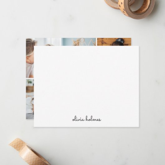 おしゃれなモノグラム 現代的 お洒落 ノートカード (正面/裏面インサイチュ)