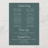 おしゃれなモンステラの葉のビーチアイランドウェディングプログラム プログラム (裏面)