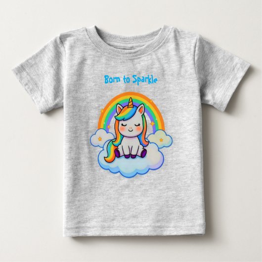 おしゃれなユニコーン - コットン ベビーTシャツ (正面)