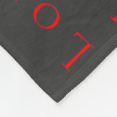 おしゃれなユニークなグレーとレッドのラブウェディング フリースブランケット (角)