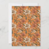 おしゃれなユリの花の誕生日プレゼント 招待状 (裏面)