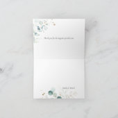 おしゃれなユーカリの葉と草花の感謝 サンキューカード (内部)