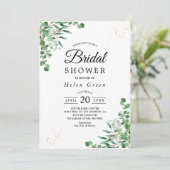 おしゃれなユーカリの葉のブライダルシャワー（予算内で） 招待状 (スタンド正面)