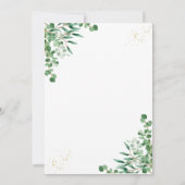 おしゃれなユーカリの葉のブライダルシャワー（予算内で） 招待状 (裏面)