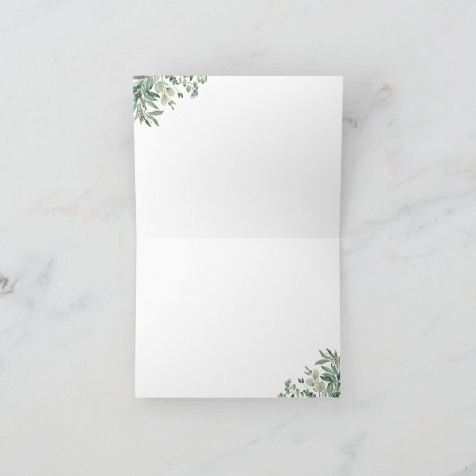 おしゃれなユーカリの葉の感謝カード サンキューカード (内部)