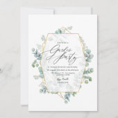 おしゃれなユーカリ幾何学模様の植物園ガーデンパーティー 招待状 (正面)