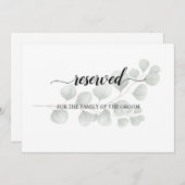 おしゃれなユーカリ結婚式予約席看板 招待状 (正面/裏面)