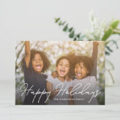 おしゃれなライティング ホリデー フォト カード (スタンド正面)