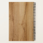 おしゃれなライトウッドベニアプリント モダンロゴ ノートブック (裏面)