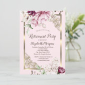 おしゃれなライラックの花 ゴールドフレーム 引退 招待状 (スタンド正面)