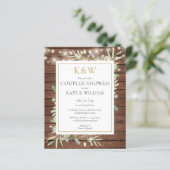 おしゃれなラインディングのモノグラム カップルシャワー 招待状 (スタンド正面)