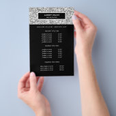 おしゃれなラグジュアリー シルバーグリッター サロン価格とサービス チラシ (ハンドル)