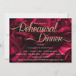 おしゃれなラグジュアリー バーガンディ ミニマル リハーサル ディナー 招待状