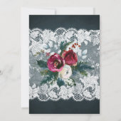 おしゃれなラスティックな冬の花の結婚式のリハーサルディナー 招待状 (裏面)