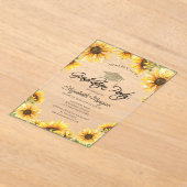 おしゃれなラスティックひまわり、ストリングライト 卒業式 アクリル招待状 (レイダウン)