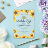 おしゃれなラスティックひまわり、ストリングライト 卒業式 アクリル招待状 (インサイチュ (ウェディング))