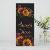 おしゃれなラスティック オレンジ 花柄 ウェディングプログラム 招待状 (スタンド正面)