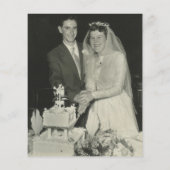 おしゃれなラスティック フラワー 50周年 フォト招待状 (裏面)