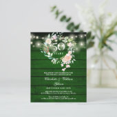 おしゃれなラスティック フラワー 50周年 フォト 招待状 (スタンド正面)