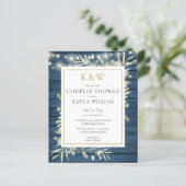 おしゃれなラスティック モノグラム カップルシャワー 招待状 (スタンド正面)