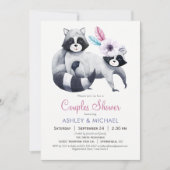 おしゃれなラッコのカップルシャワー 招待状 (正面)