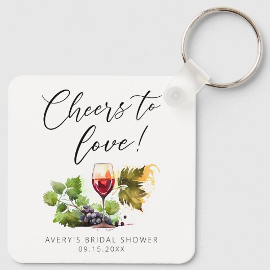 おしゃれなラブウォーターカラーワインギフト キーホルダー (裏面)