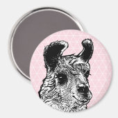 おしゃれなラマのイラストと三角 マグネット (正面/裏面)