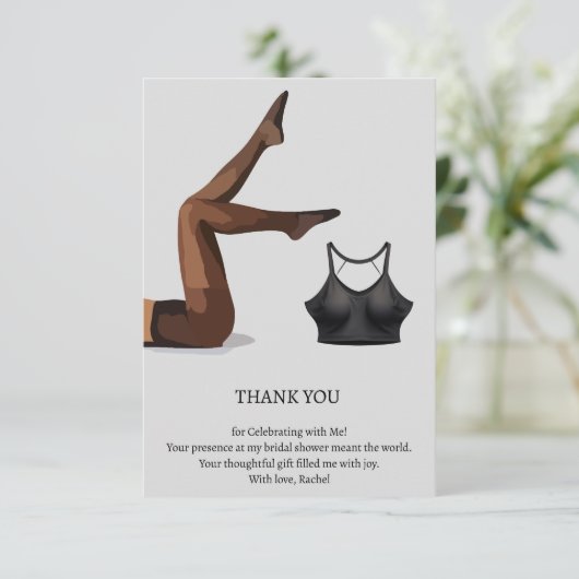 おしゃれなランジェリーをテーマにしたブライダルシャワー サンキューカード (スタンド正面)