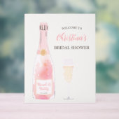 おしゃれなランチ＆バブル シャンパン ブライダルシャワー ウェルカムサイン アクリルサイン (ニュートラル)