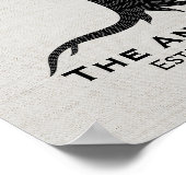 おしゃれなリネン 親族再会 指紋 ツリー ポスター (角)