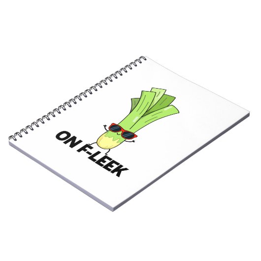 おしゃれなリーキのユーモアグッズ  ノートブック (左側)