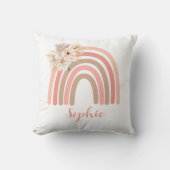 おしゃれなレインボーチック ドライフラワー ボヘミア クッション (正面)