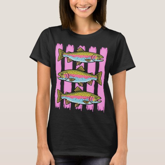 おしゃれなレインボートラウト  Tシャツ (正面)