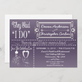 おしゃれなレセプションのみチョークボード招待状 招待状 (正面/裏面)