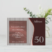 おしゃれなレッドの男性向け招待状 招待状 (スタンド正面)