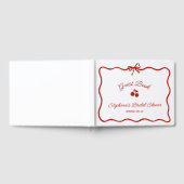 おしゃれなレッド 彼女は最高のチェリー ブライズシャワー ゲストブック (全面)