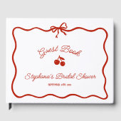 おしゃれなレッド 彼女は最高のチェリー ブライズシャワー ゲストブック (正面)