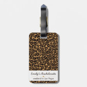 おしゃれなレディー ライオン柄のトレンディーなプリント ラゲッジタグ (裏面縦)