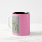 おしゃれなレディ付きコーヒーマグデザイン ツートーンマグカップ (正面左)