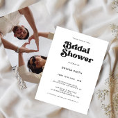 おしゃれなレトロなブラック＆ホワイトのブライズシャワーの招待状 招待状